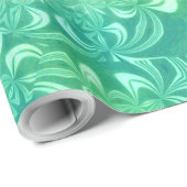 緑のろうけつ染めの花を包む紙 ラッピングペーパー (ロールコーナー)