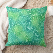 緑のろうけつ染め花枕 クッション (ブランケット)