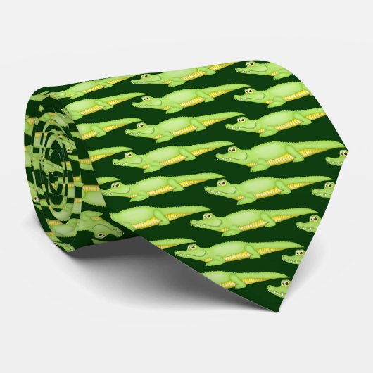 緑のわにタイ ネクタイ (ロール)