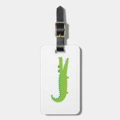 緑のわに荷物のラベル ラゲッジタグ (正面縦)