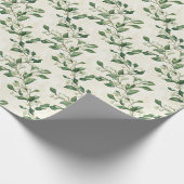 緑のを使用した水色のスノーベ離れリ ラッピングペーパー (角)