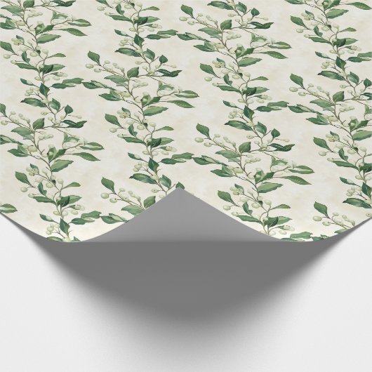 緑のを使用した水色のスノーベ離れリ ラッピングペーパー (角)