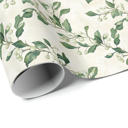 緑のを使用した水色のスノーベ離れリ ラッピングペーパー (ロールコーナー)