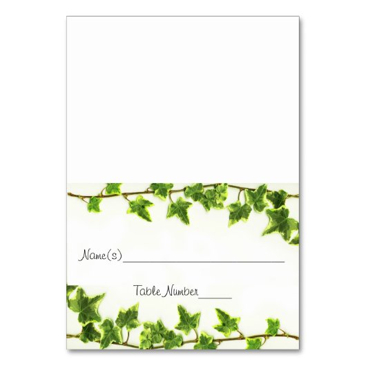 緑のアイビー – 護衛テーブル番号カード テーブルナンバー (正面)