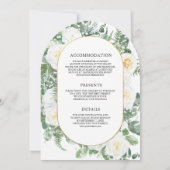 緑のアイボリーフローラオールインワン結婚アーチズ 招待状 (裏面)