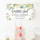 緑のアイボリー金ゴールドフローラ院卒業 横断幕 (インサイチュ)