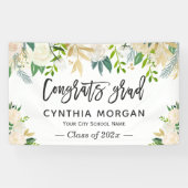 緑のアイボリー金ゴールドフローラ院卒業 横断幕 (横)