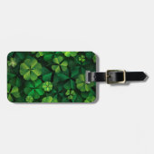 緑のアイリッシュかわいらしシャムロックの色合い ラゲッジタグ (正面横)