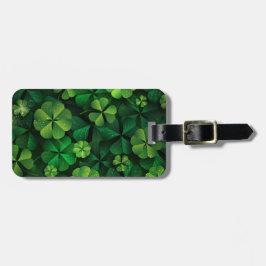 緑のアイリッシュかわいらしシャムロックの色合い ラゲッジタグ