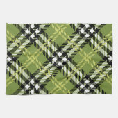 緑のアイルランドの格子縞パターン キッチンタオル (横)