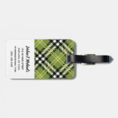 緑のアイルランドの格子縞パターン ラゲッジタグ (裏面横)