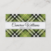 緑のアイルランドの格子縞パターン 名刺 (正面)