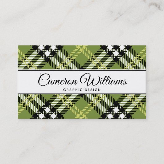緑のアイルランドの格子縞パターン 名刺 (正面)