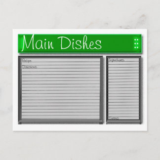緑のアクセントカスタムレシピカード ポストカード