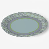 緑のアクセント付きデザイナー ペーパープレート (アングル)