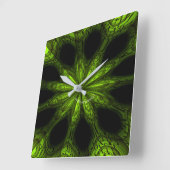 緑のアクリル壁時計 スクエア壁時計 (傾斜)