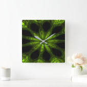 緑のアクリル壁時計 スクエア壁時計 (ホーム)