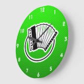 緑のアコーディオン ラージ壁時計 (傾斜)