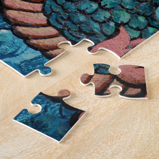 緑のアジアスタイルのドラゴン ジグソーパズル (側面)