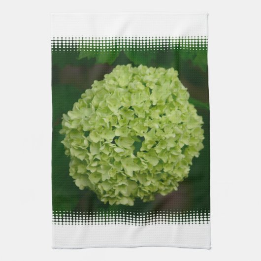 緑のアジサイの台所タオル キッチンタオル (縦)