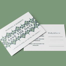 緑のアズレスペインのジョタイルレース日付アンを保存 案内ポストカード