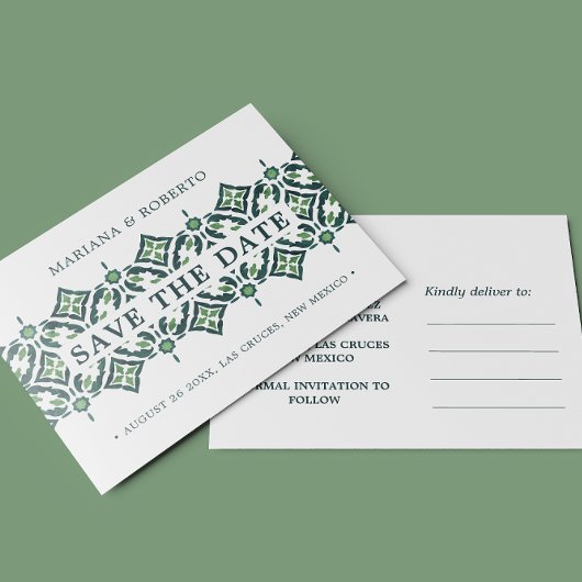 緑のアズレスペインのジョタイルレース日付アンを保存 案内ポストカード