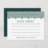 緑のアズレスペインのホのタイルのシャワー日の夜 アドバイスカード (正面/裏面)