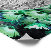 緑のアフリカのデイジーの花のフレームあなたの写真を追加 ポスター (角)