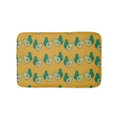 緑のアボカドが茶色の上に バスマット (正面)