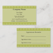 緑のアポイントメントのメモカード 予約カード (正面/裏面)