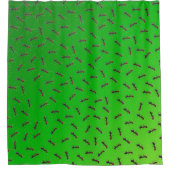 緑のアリの群れ シャワーカーテン (正面)