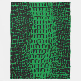 緑のアリゲーターの非表示 フリースブランケット