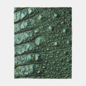 緑のアリゲータースキンテクスチャ フリースブランケット (正面)