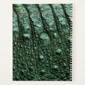 緑のアリゲータースキンテクスチャ プランナー手帳 (裏面)