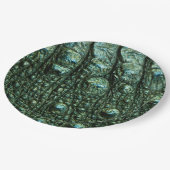 緑のアリゲータースキンテクスチャ ペーパープレート (アングル)