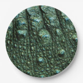 緑のアリゲータースキンテクスチャ ペーパープレート (正面)