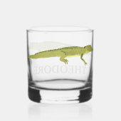 緑のアリゲーターリアリスティックパーソナライズされたグラフィック ウイスキーグラス (裏面)