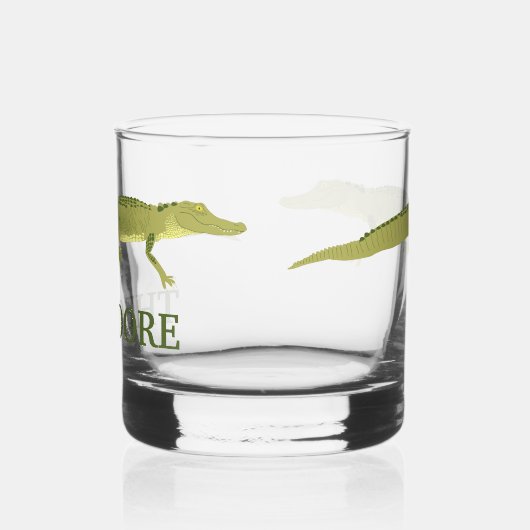 緑のアリゲーターリアリスティックパーソナライズされたグラフィック ウイスキーグラス (左)
