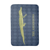 緑のアリゲーターリアリスティックパーソナライズされたグラフィック バスマット (正面縦)