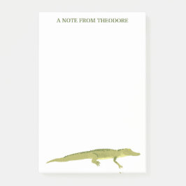 緑のアリゲーターリアリスティックパーソナライズされたグラフィック ポストイット