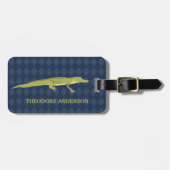 緑のアリゲーターリアリスティックパーソナライズされたグラフィック ラゲッジタグ (正面横)