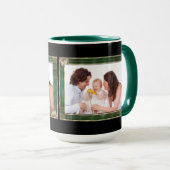 緑のアンティークフレーム2フォトファミリーコラージュ マグカップ (正面右)