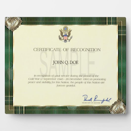 緑のアンティーク枠と銀色の写真 フォトプラーク (正面)