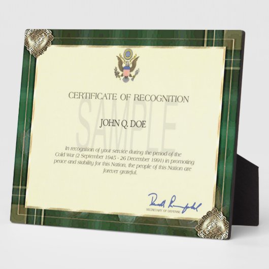 緑のアンティーク枠と銀色の写真 フォトプラーク (側面)