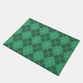 緑のアーガイルようこそ形式 ドアマット (アングル)