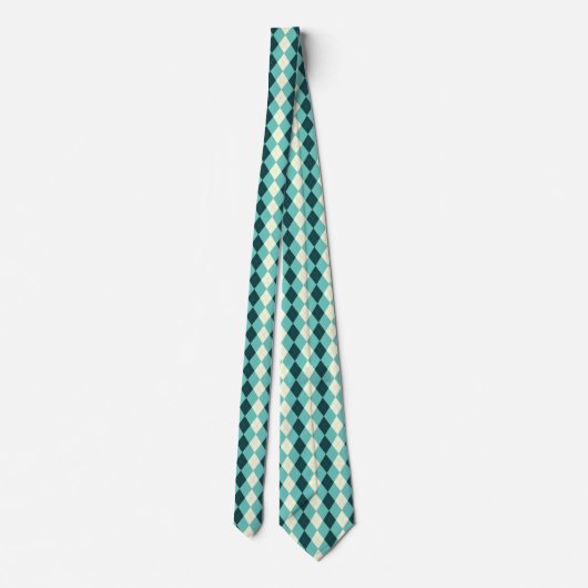 緑のアーガイルスタイルパターン ネクタイ (裏面)