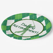 緑のアーガイル柄のなパターンおよびゴルフパーティー ペーパープレート (アングル)