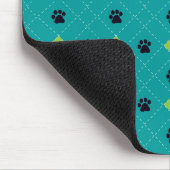 緑のアーガイル柄のな足のプリント マウスパッド (コーナー)