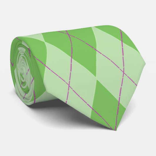 緑のアーガイル ネクタイ (ロール)