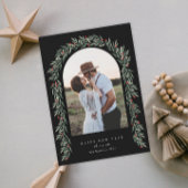 緑のアーチスクモダンリプト写真新年おめでとう シーズンカード